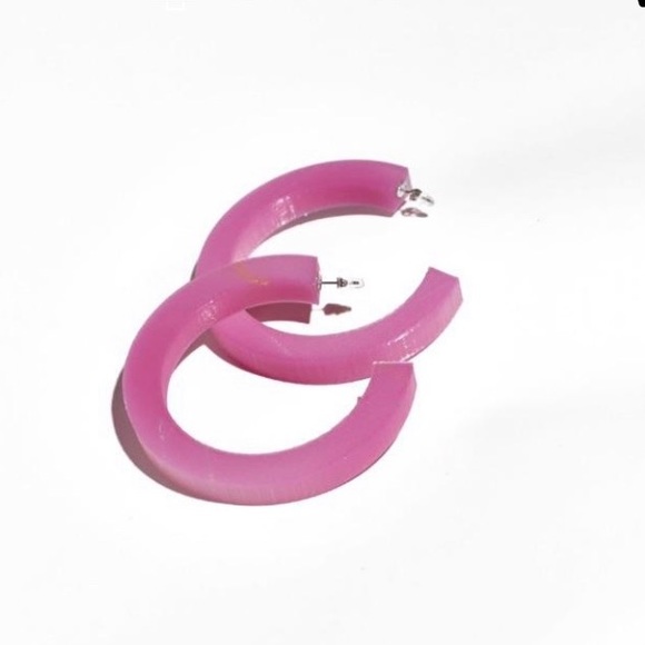 Pink hoop earrings - Picture 1 of 2